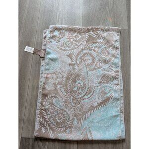 Chicos OS Neutral & Aqua Paisley Pattern Scarf Wrap Lightweight Womens